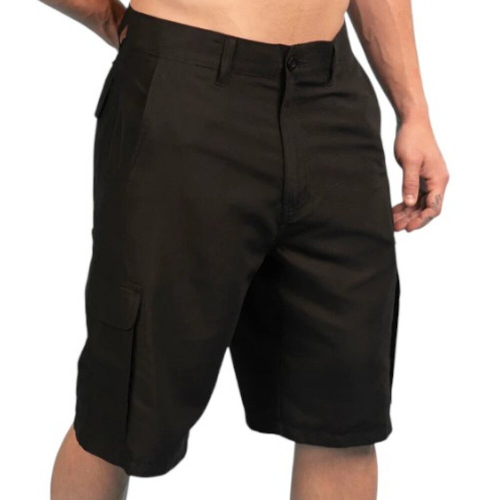 Burnside black midi cargo shorts size 32